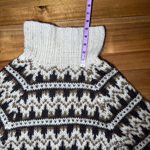 Vintage 70s Icelandic wool turtleneck sweater small brown Neutral Scandi - Picture 15 of 16